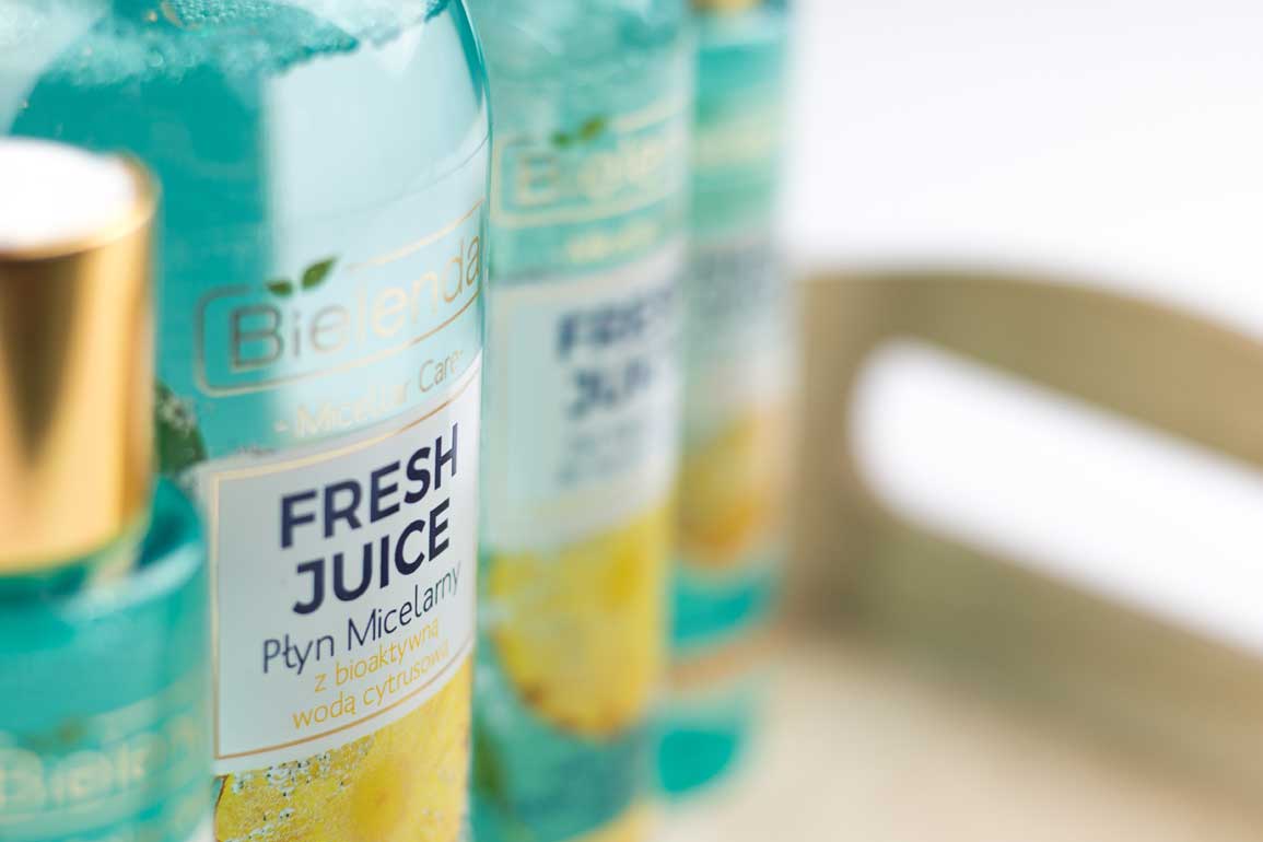 Bielenda Fresh Juice płyn micelarny zbliżenie na etykietę