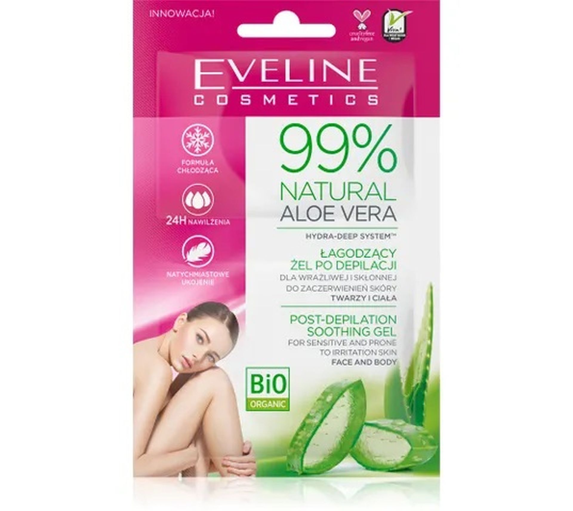 Eveline Natural Aloe Vera 99% łagodzący żel po depilacji (2 x 5 ml)