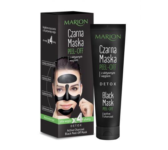 Marion Detox Aktywny Węgiel maska na twarz czarna peel-off oczyszczająca 25 g