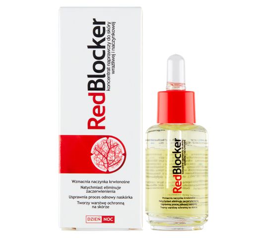 RedBlocker – Koncentrat naprawczy do skóry wrażliwej i naczynkowej na dzień i na noc (30 ml)