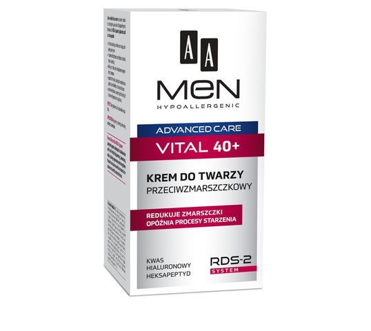 AA Men Advanced Care Vital 40+ - krem do twarzy przeciwzmarszczkowy 50 ml