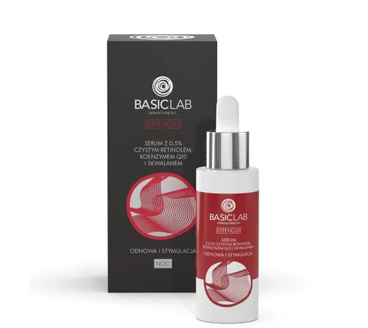 BasicLab Esteticus serum z czystym retinolem, koenzymem Q10 i skwalanem (30 ml)
