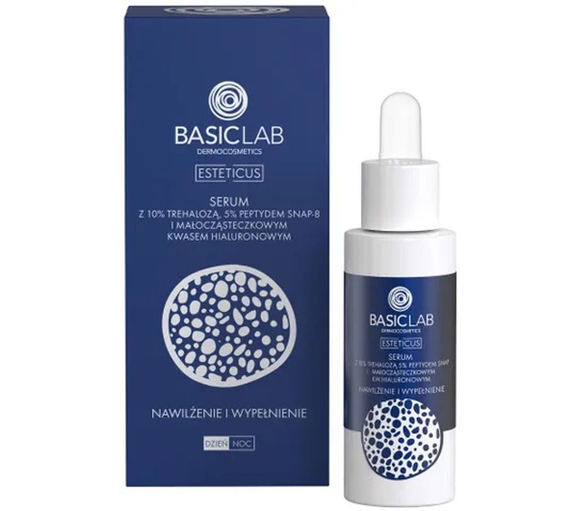 BasicLab Esteticus serum z 10% trehalozą 5% peptydem SNAP-8 i małocząsteczkowym kwasem hialuronowym (30 ml)