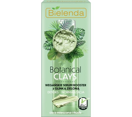 Bielenda Botanical Clays zielona glinka wegańskie serum booster do twarzy