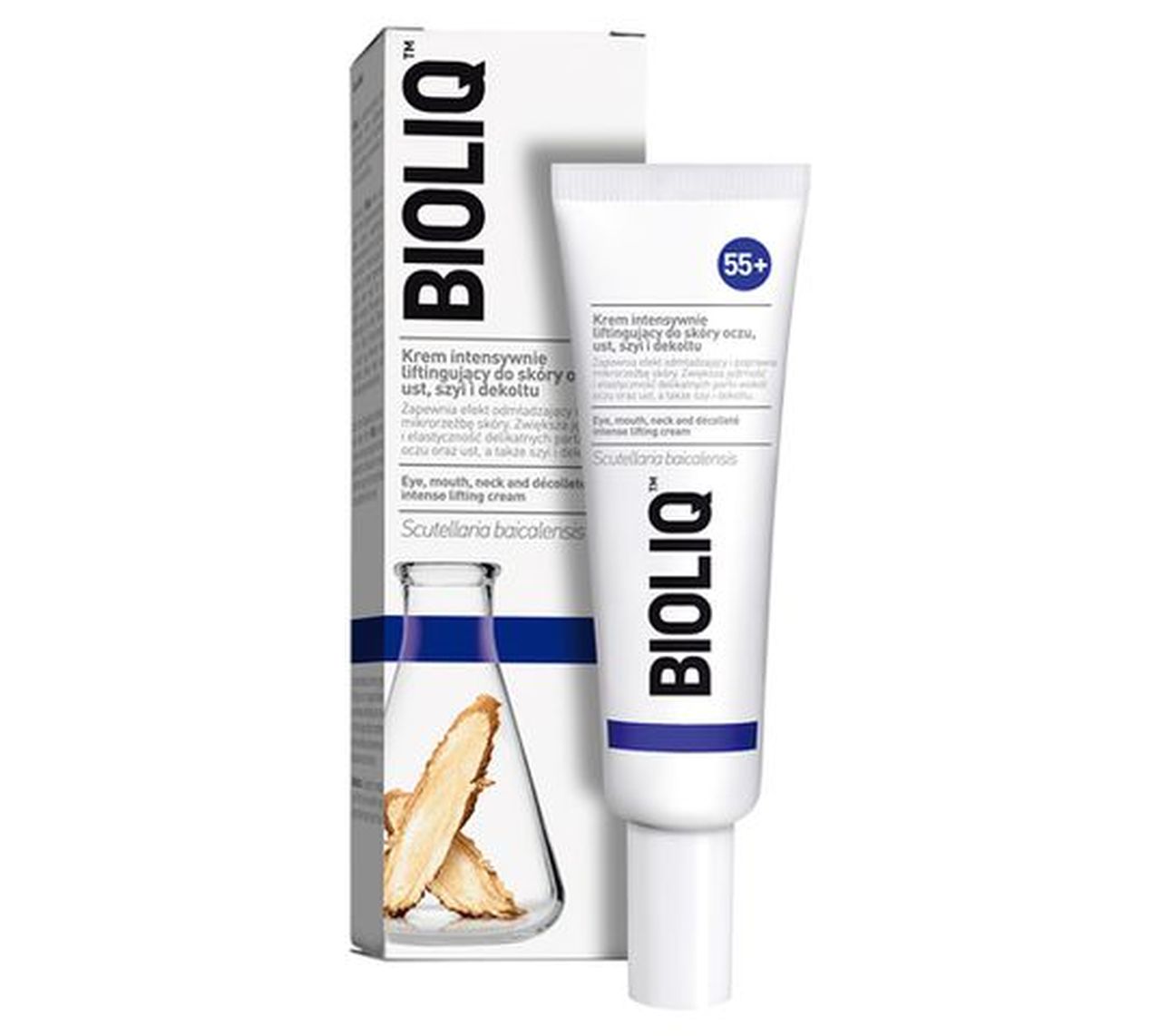 Bioliq 55+ krem intensywnie liftingujący do skóry oczu ust szyi i dekoltu (30 ml)