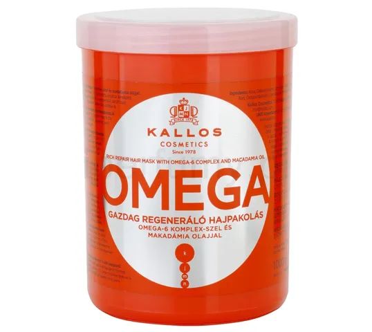 Kallos Omega Rich Repair Hair Mask With Omega-6 Complex And Macadamia Oil regenerująca maska z kompleksem omega-6 i olejem makadamia (1000 ml)