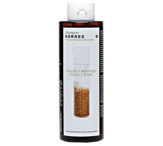 Korres Rice Proteins And Linden szampon z proteinami ryżu i wyciągiem z lipy do włosów cienkich i wrażliwych (250 ml)
