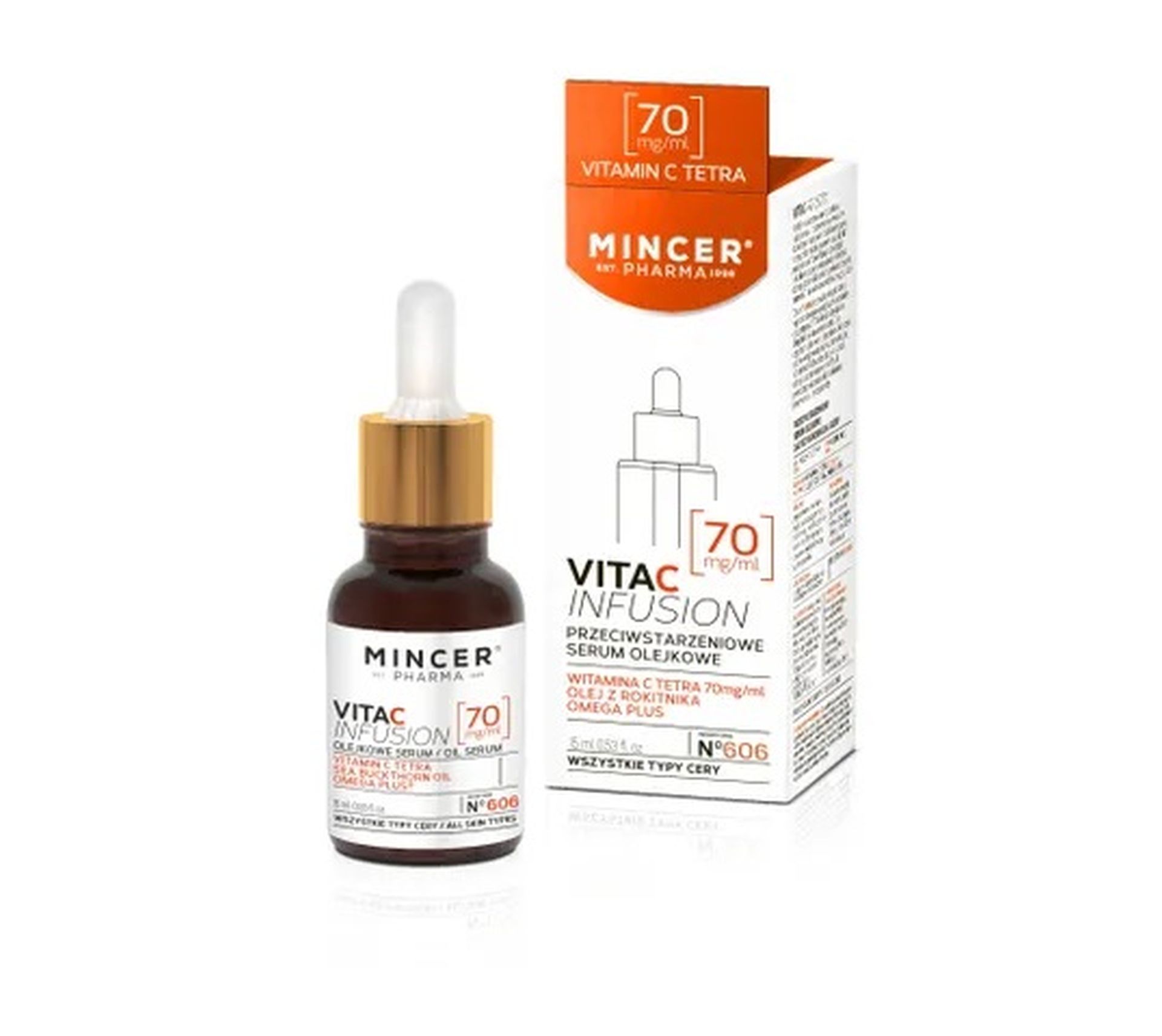 Mincer Pharma Vita C Infusion serum olejkowe do twarzy przeciwstarzeniowe nr 606 (15 ml)