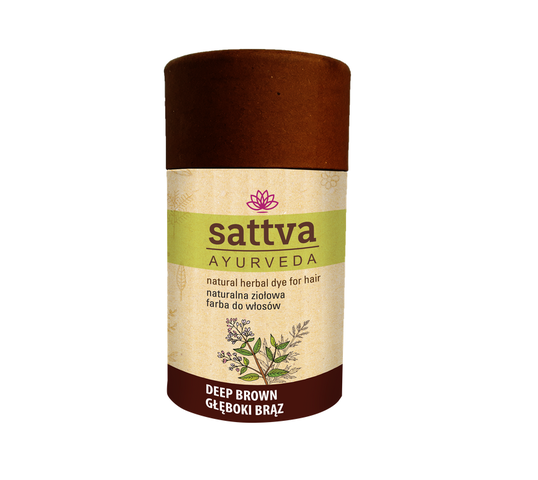 Sattva Natural Herbal Dye for Hair naturalna ziołowa farba do włosów Deep Brown 150g