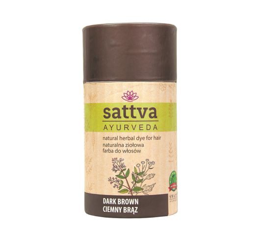 Sattva Natural Herbal Dye for Hair naturalna ziołowa farba do włosów Dark Brown (150 g)