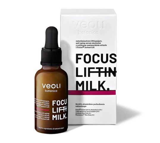 Veoli Botanica Focus Lifting Milk liftingujące serum emulsyjne do twarzy z bakuchiolem (30 ml)