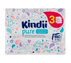 Kindii – Pure Chusteczki oczyszczające dla niemowląt i dzieci z aloesem 1 op.-180 szt. (60x3)