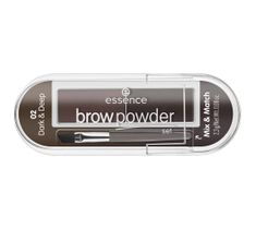 Essence – Brow Powder Set zestaw do stylizacji brwi z pędzelkiem 02 Dark & Deep (2.3 g)