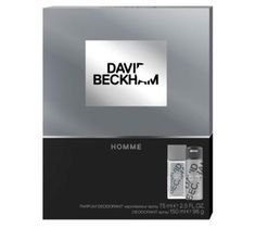 David Beckham – zestaw prezentowy Homme dezodorant  (150 ml) + perfumowany dezodorant z atomizerem (75 ml)