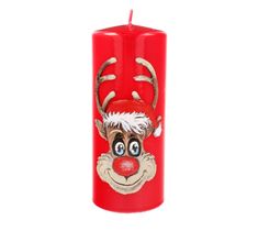 Artman Boże Narodzenie – świeca ozdobna Rudolf czerwony, walec duży (1szt)
