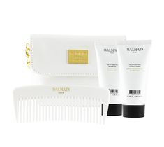 Balmain – Limited Edition Cosmetic Bag Summer 2019 zestaw kosmetyczka + nawilżający szampon do włosów 50ml + nawilżająca odżywka do włosów 50ml + grzebień (1 szt.)