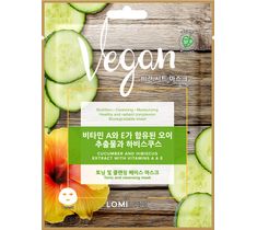 Lomi Lomi Vegan Sheet Mask – wegańska maseczka w płachcie Ogórek i Hibiskus (20 ml)