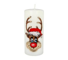 Artman Boże Narodzenie – świeca ozdobna Rudolf biały, walec duży (1szt)