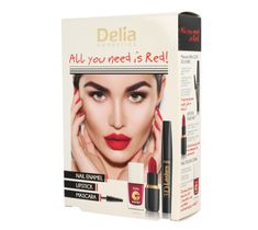 Delia Cosmetics Accent Your Beauty! zestaw pomadka 4 ml + tusz 12 ml + lakier 11 ml