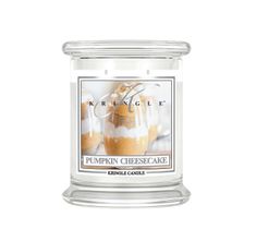 Kringle Candle – Średnia świeca zapachowa z dwoma knotami Pumpkin Cheesecake (411 g)