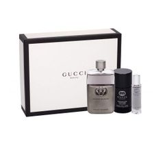Gucci Guilty Pour Homme (zestaw woda toaletowa spray 90 ml + dezodorant sztyft 75 ml + miniaturka wody toaletowej 15 ml)
