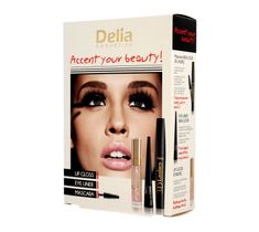 Delia Cosmetics Accent Your Beauty! zestaw błyszczyk 7 ml + tusz 12 ml + eyeliner 5 ml