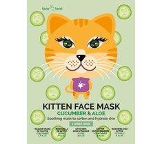 7th Heaven – Kitten Face Mask kojąca maseczka w płachcie Cucumber & Aloe (1 szt.)