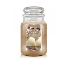 Country Candle – Duża świeca zapachowa z dwoma knotami Coconut Marshmallow (680 g)