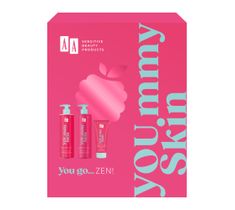 AA You.mmy Skin Raspberry Zen zestaw multinawilżający olejkowy żel pod prysznic 400ml + nawilżająco-łagodzący krem do ciała 400ml + odżywczy krem do rąk 75ml