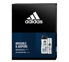 Adidas Zestaw prezentowy Pro Invisible & Adipure Men deo spray 150ml+żel pod prysznic 250ml
