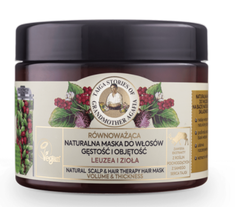 Babuszka Agafia Naturalna maska zwiększająca gęstość i objętość włosów z leuzelą i ziołami (300 ml)