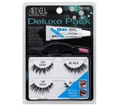 Ardell Deluxe Pack 2 pary sztucznych rzęs Demi Black + klej + aplikator (1 op.)