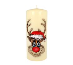 Artman Boże Narodzenie – świeca ozdobna Rudolf kremowy - walec duży (1szt)