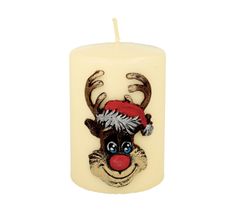 Artman Boże Narodzenie – świeca ozdobna Rudolf kremowy, walec mały (1szt)