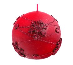 Artman – Boże Narodzenie Świeca ozdobna Snowflakes czerwona - kula duża (1 szt.)