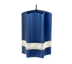 Artman – Boże Narodzenie Świeca ozdobna Crystal Pearl granatowa - gwiazda średnia (1 szt.)