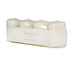 Artman świeca ozdobna 4-pack Brokat biała walec mały (1op.- 4 szt.)