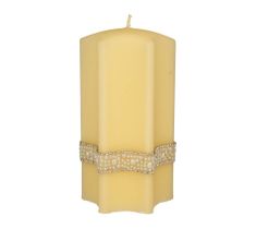 Artman – Boże Narodzenie Świeca ozdobna Crystal Pearl kremowa - gwiazda duża (1 szt.)