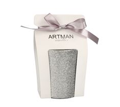 Artman – Świeca ozdobna Glamour Glass srebrna - walec średni (1 szt.)