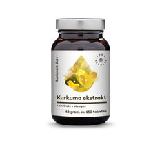 Aura Herbals Kurkuma Ekstrakt + piperyna ekstrakt suplement diety 150 tabletek 66g