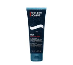 Biotherm Homme T-Pur Anti-Oil & Shine Exfoliating Facial Cleanser złuszczająco - oczyszczający żel do mycia twarzy 125ml