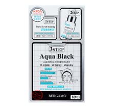 Bergamo 3 Step Aqua Black Mask – 3-etapowa maseczka przeciwzmarszczkowa z rumiankiem i oczarem wirginijskim (28 ml)