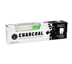 Beauty Formulas Charcoal Whitening Toothpaste zestaw wybielająca pasta do zębów z aktywnym węglem (100 ml) + szczoteczka do zębów (1 szt.)