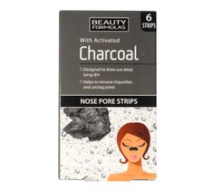 Beauty Formulas Charcoal płatki oczyszczające na nos z aktywnym węglem 1 op. - 6 szt.