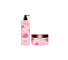 Bielenda Velvet Rose zestaw kosmetyków Skin Diet olejek do kąpieli i pod prysznic (400 ml) + peeling cukrowy do ciała regenerujący (350 ml)