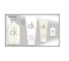 Calvin Klein – CK One zestaw woda toaletowa spray 200ml + balsam do ciała 200ml + żel pod prysznic 100ml + miniatura wody toaletowej 15ml (1 szt.)