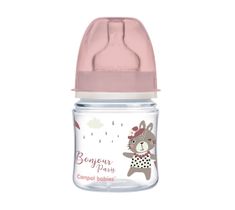 Canpol Babies EasyStart butelka szeroka antykolkowa Bonjour Paris Różowa 120ml