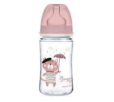 Canpol Babies EasyStart butelka szeroka antykolkowa Bonjour Paris Różowa 240ml