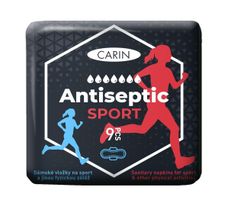 Carin Antiseptic Sport ultracienkie podpaski ze skrzydełkami dla sportowców (9 szt.)
