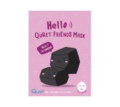 Quret Hello:) Friends Mask maska do twarzy w płachcie Węgiel Aktywny (25 g)